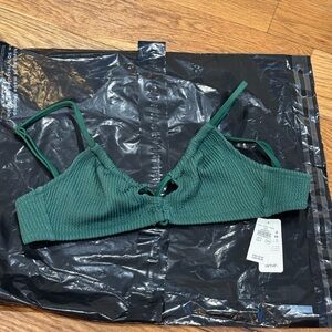 Aerie Green Textured Bathing suit top
